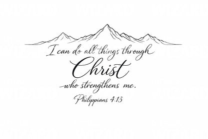 Mountain Horizon Verse Tattoo Design