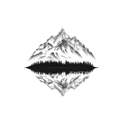 Mountain Mirror Tattoo Design