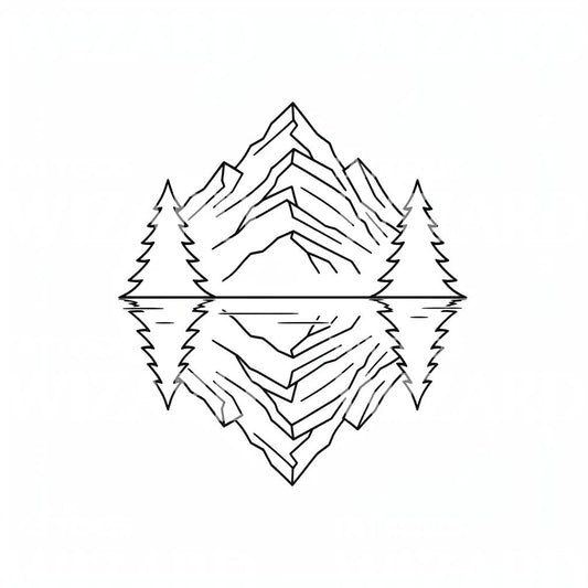 Mountain Reflection Tattoo Design