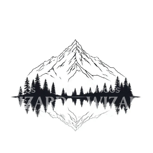 Mountain Reflection Tattoo Design