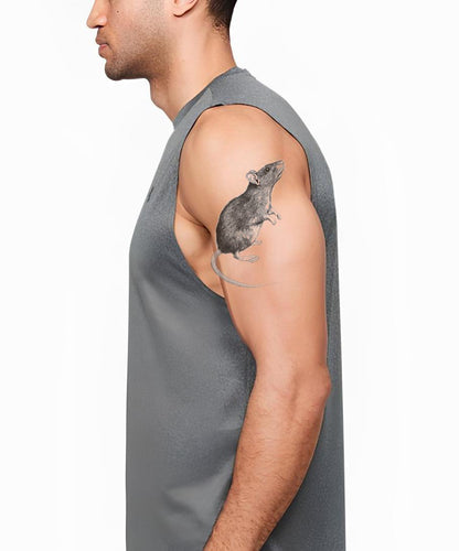 Grey Mouse Sketch Tattoo Design