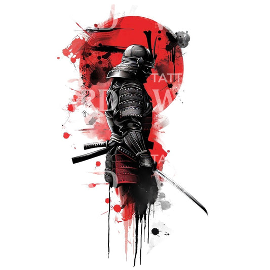 Samurai in Armor Tattoo Design