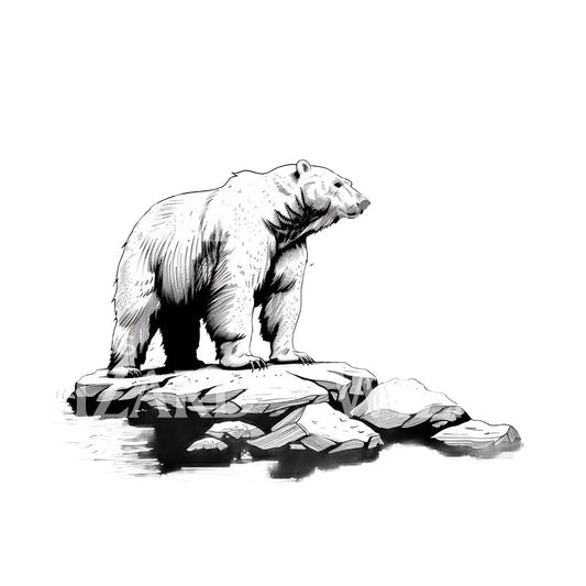 Conception de tatouage d'ours polaire sur glace