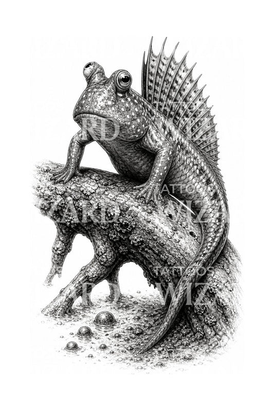 Mudskipper on a Mangrove Root Tattoo Design