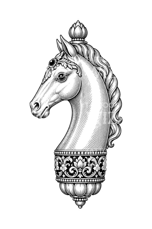Tattoo-Design eines geschnitzten Mogul-Jadedolchgriffs
