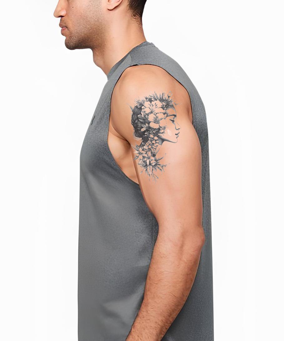 Muse Flower Crown Tattoo Illustration