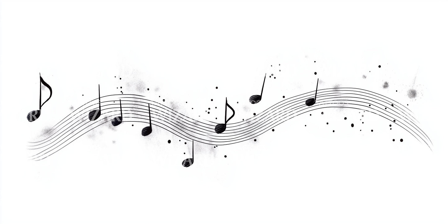 Musical Notes Tattoo Illustration