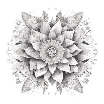 Geometric Lotus Flower Tattoo Design