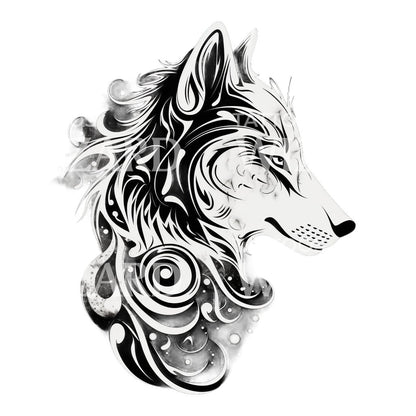 Tribal Wolf Tattoo Design
