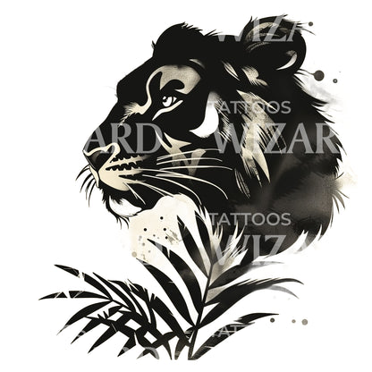 Mysterious Jungle Tiger Tattoo Design