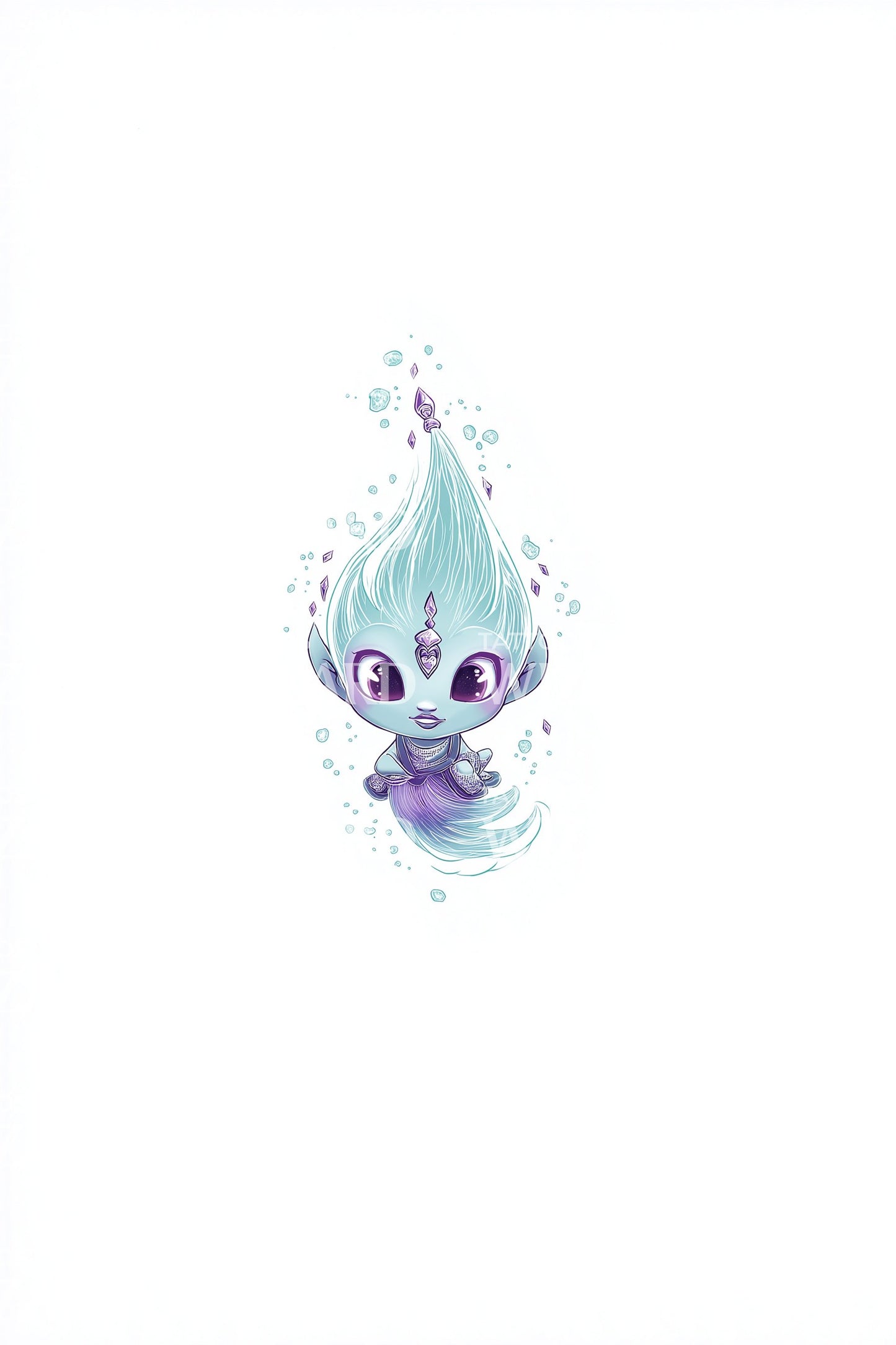 Mystic Blue Flame Tattoo Design