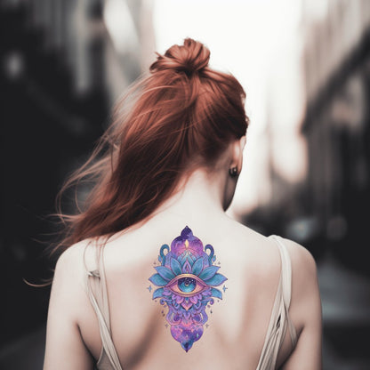 Mystic Eye Lotus Tattoo Design