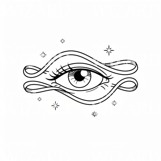 Mystic Eye Ribbon Tattoo Design