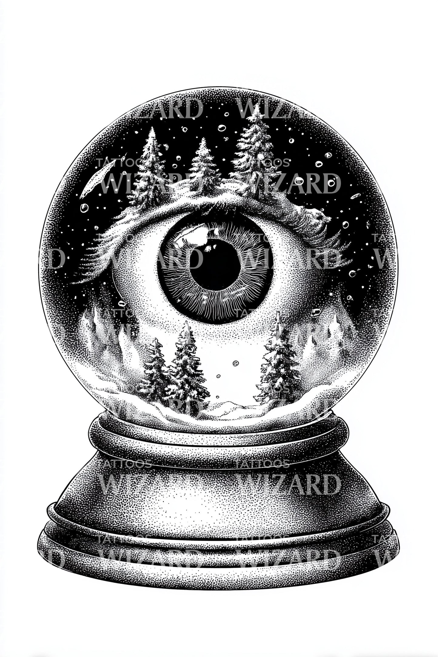 Mystic Eye Snowglobe Tattoo Design