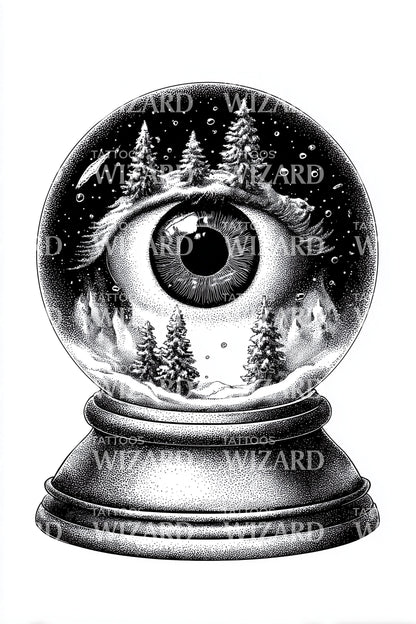 Mystic Eye Snowglobe Tattoo Design