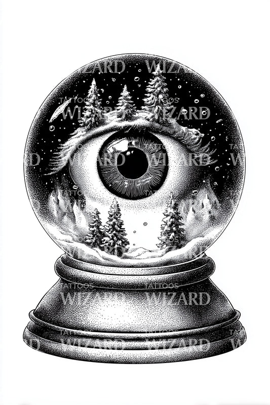 Mystic Eye Snowglobe Tattoo Design