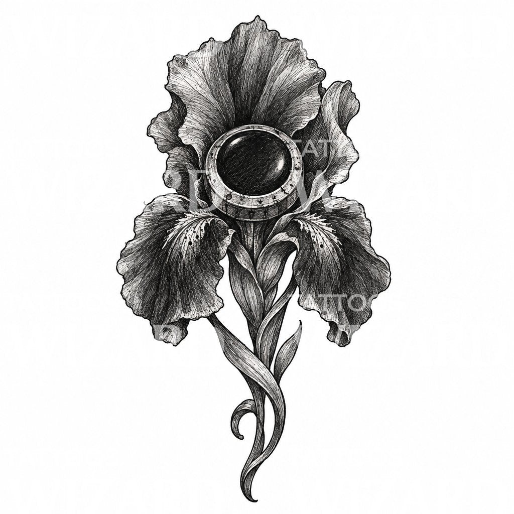 Mystische Iris als Tattoo