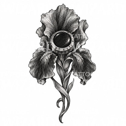 Mystische Iris als Tattoo