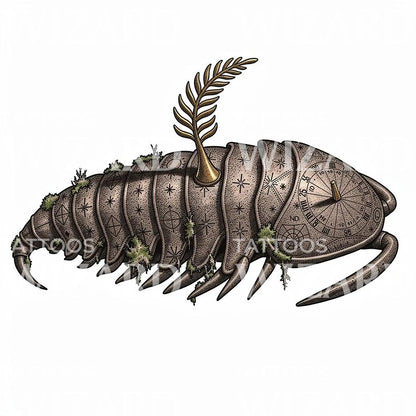 Mystic Isopod Compass Tattoo Design