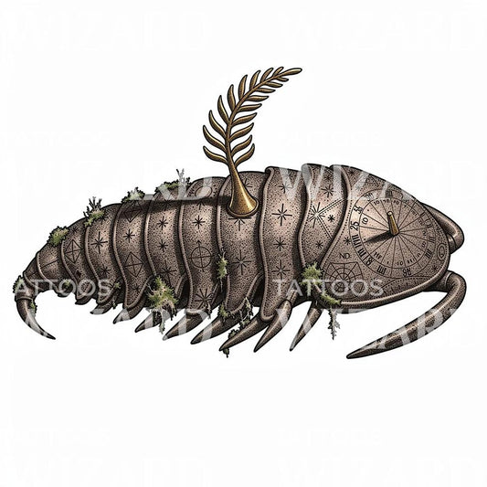 Mystic Isopod Compass Tattoo Design