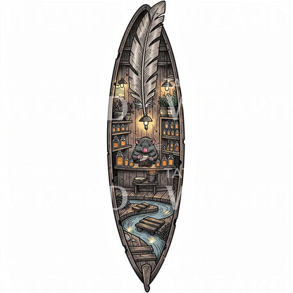 Mystisk Mullvad Apotekare Tatueringsdesign