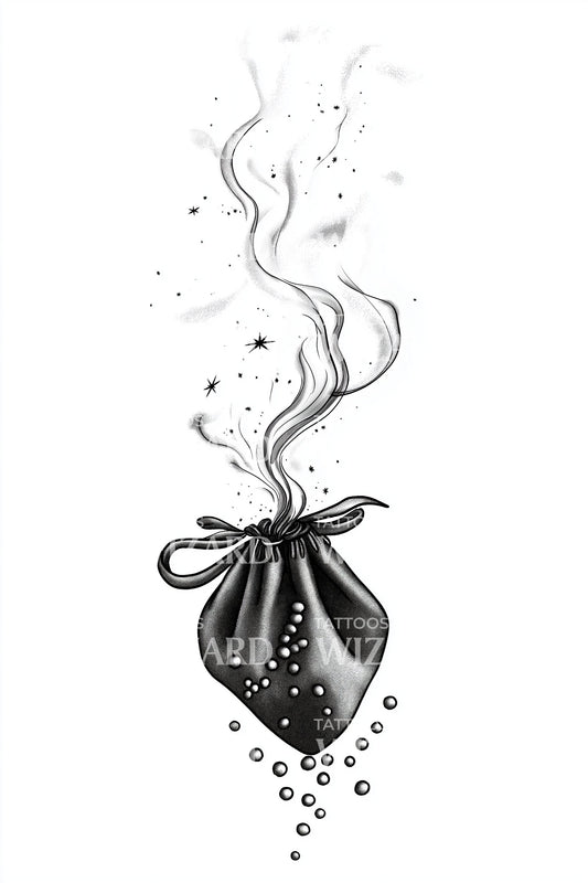Mystic Smoke Pouch Tattoo Illustration