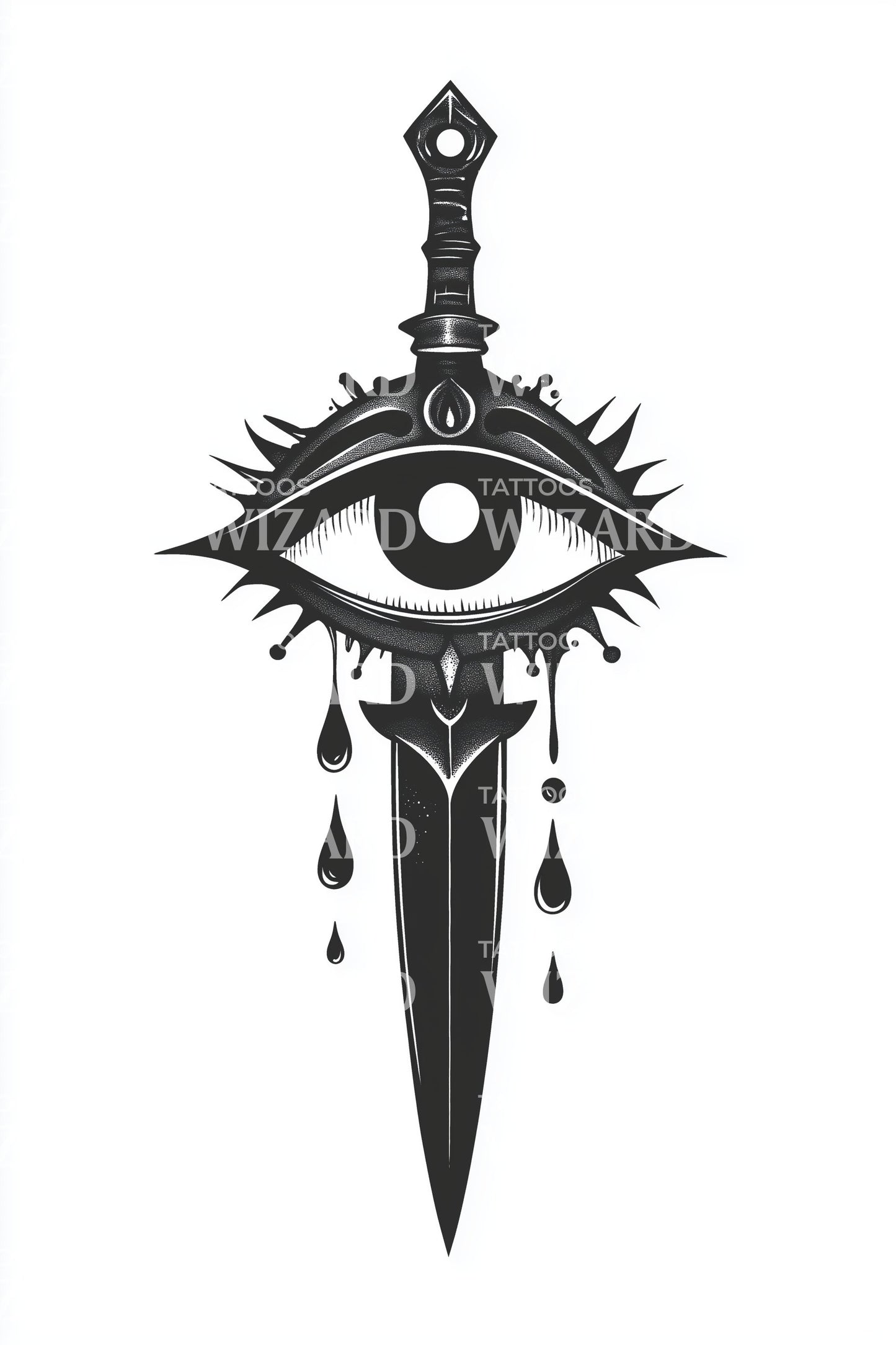 Mystisk Vision Kniv Tatuering Design
