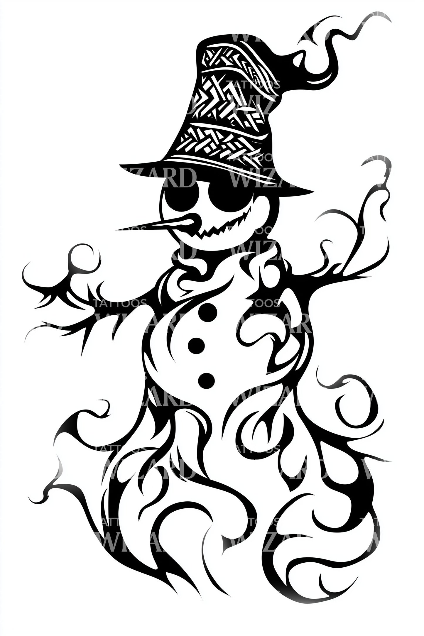 Mystic Wizard Wisp Tattoo Design