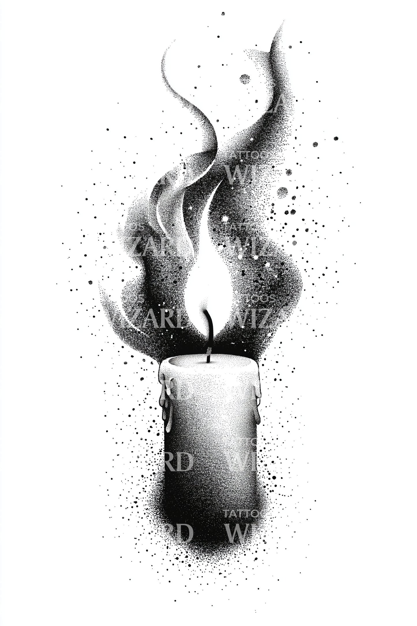Mystisk Ljuslåga Tatuering Design