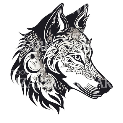 Tribal Wolf Tattoo Design