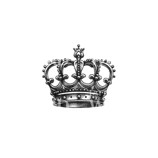 Black and Grey Simple Crown Tattoo Design
