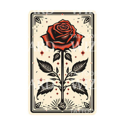 Tarot Card a Rose Tattoo Design