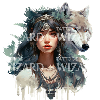 Princess Mononoke Inspired Tattoo Design