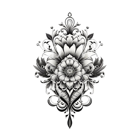 Ornamental Flower Mandala Tattoo Design