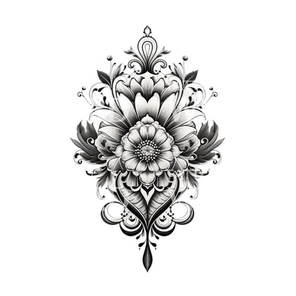 Ornamental Flower Mandala Tattoo Design