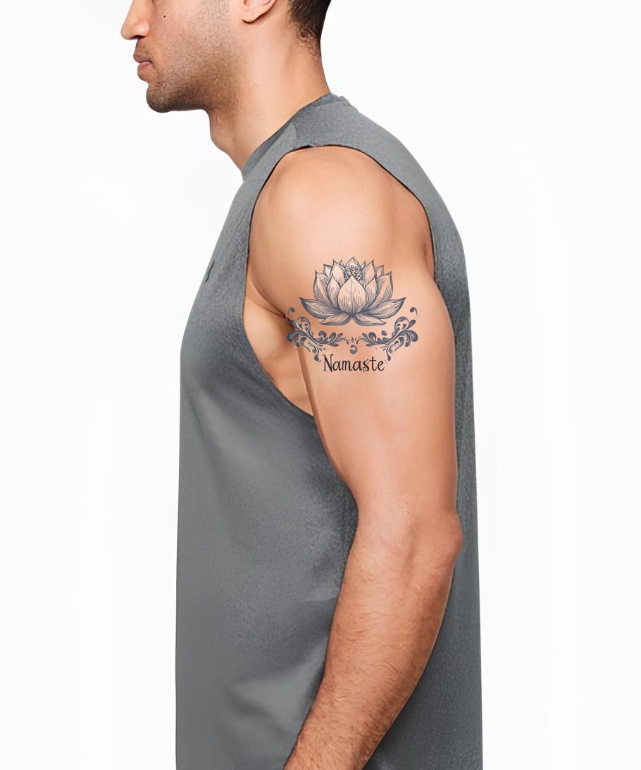 Namaste Lotus Gelassenheit Tattoo Illustration