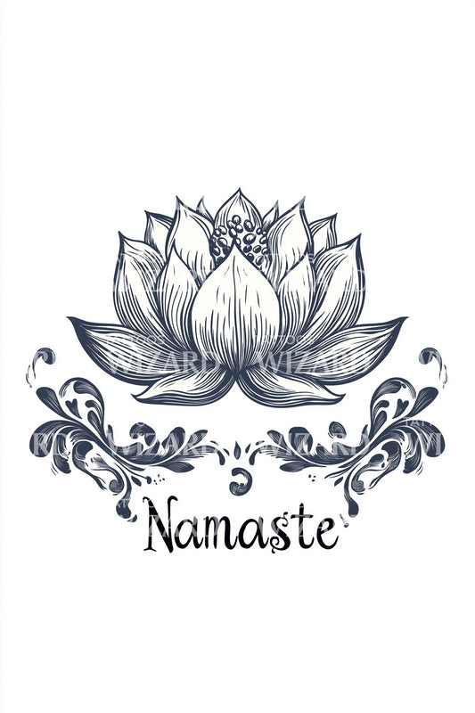 Namaste Lotus Sereniteit Tattoo Illustratie