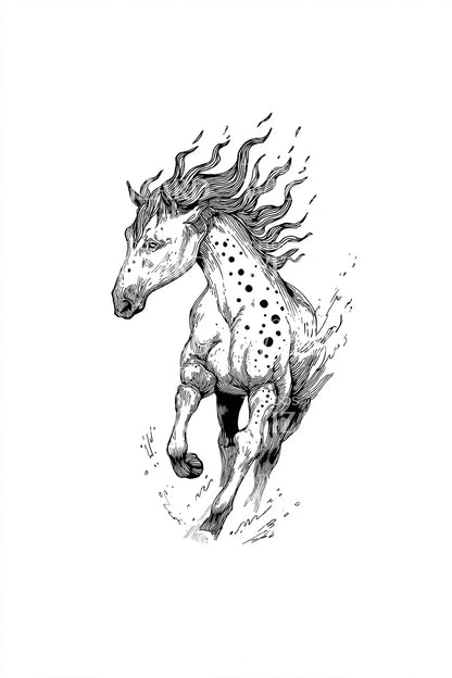 Namibia ökenhäst tatuering design