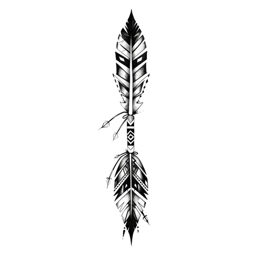 Native American Double Feather Tattoo Design