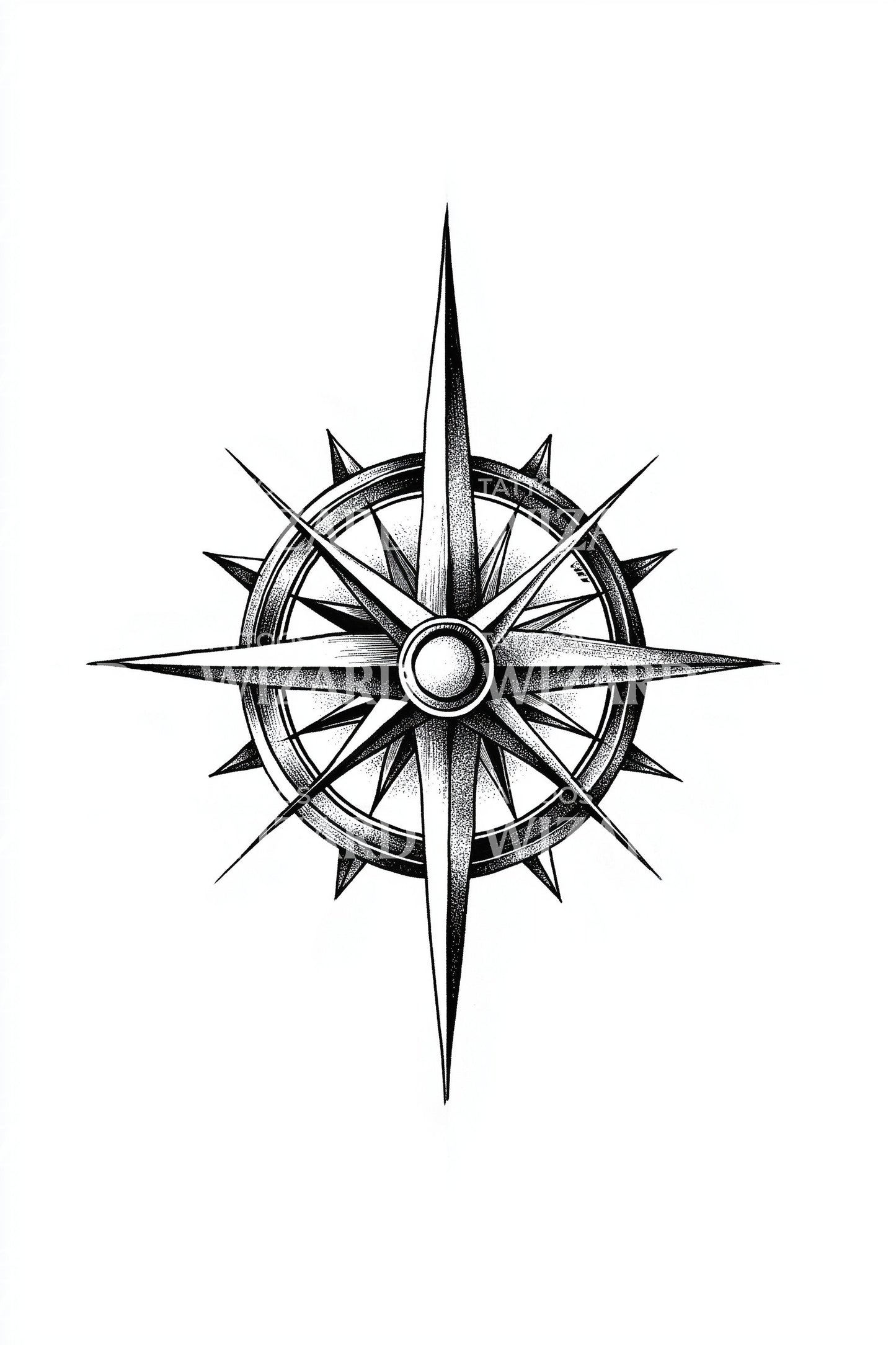 Design del tatuaggio Rosa dei Venti Nautica