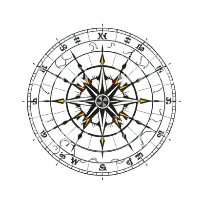 Nautical Compass Rose Tattoo Design