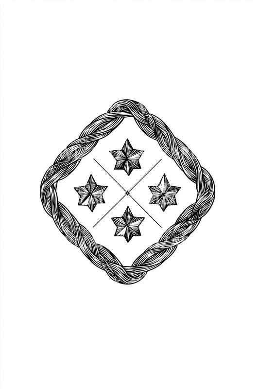 Nautisches Vier-Sterne-Tattoo-Design
