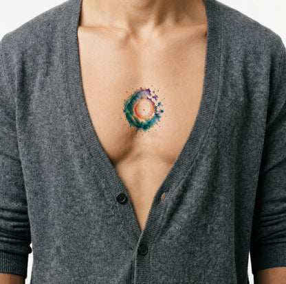 Idée de tatouage d’anneau de nébuleuse à l’aquarelle