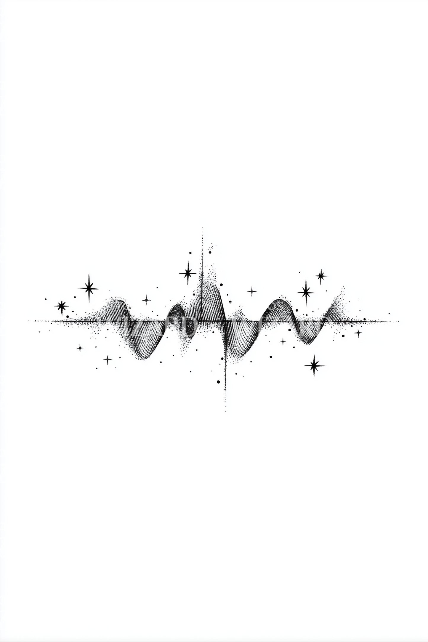 Nebula Soundwave Line Tattoo Design