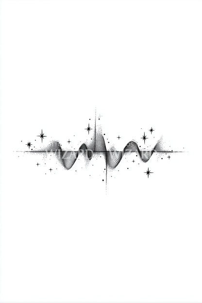 Nebula Soundwave Line Tattoo Design