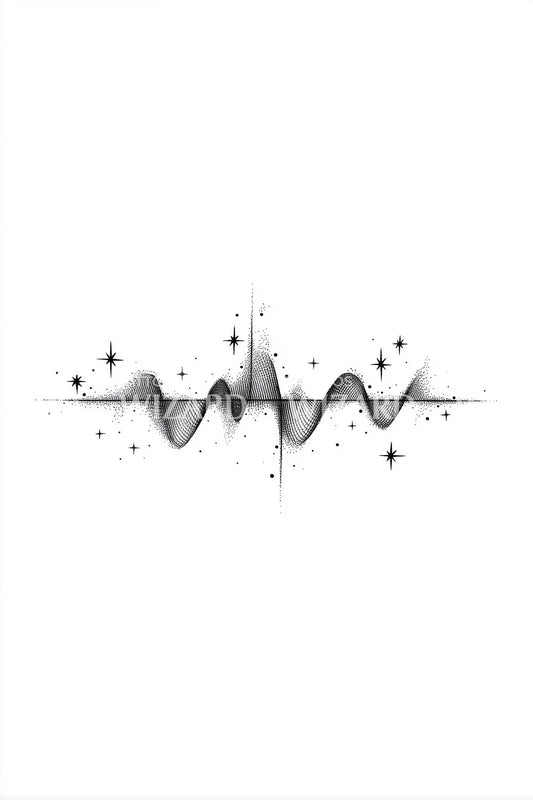 Nebula Soundwave Line Tattoo Design