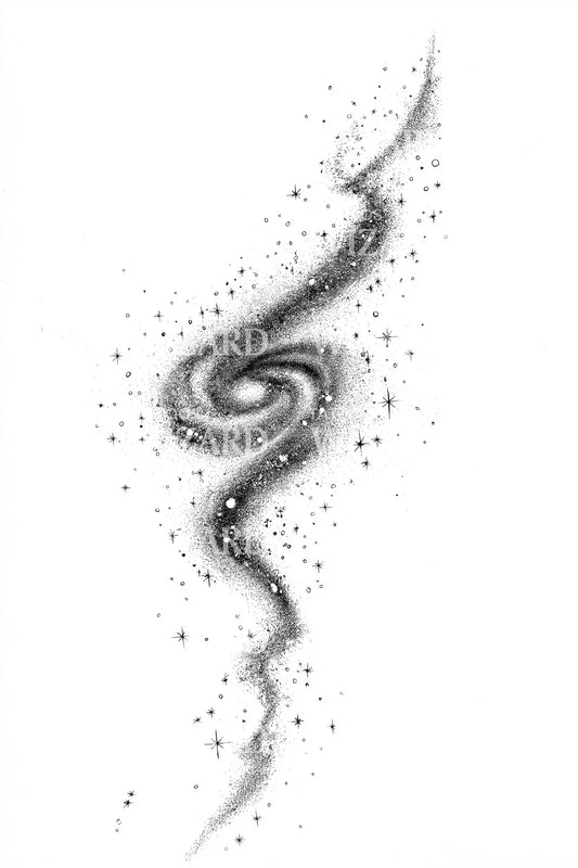 Nebula Spiral Dust Tattoo Design