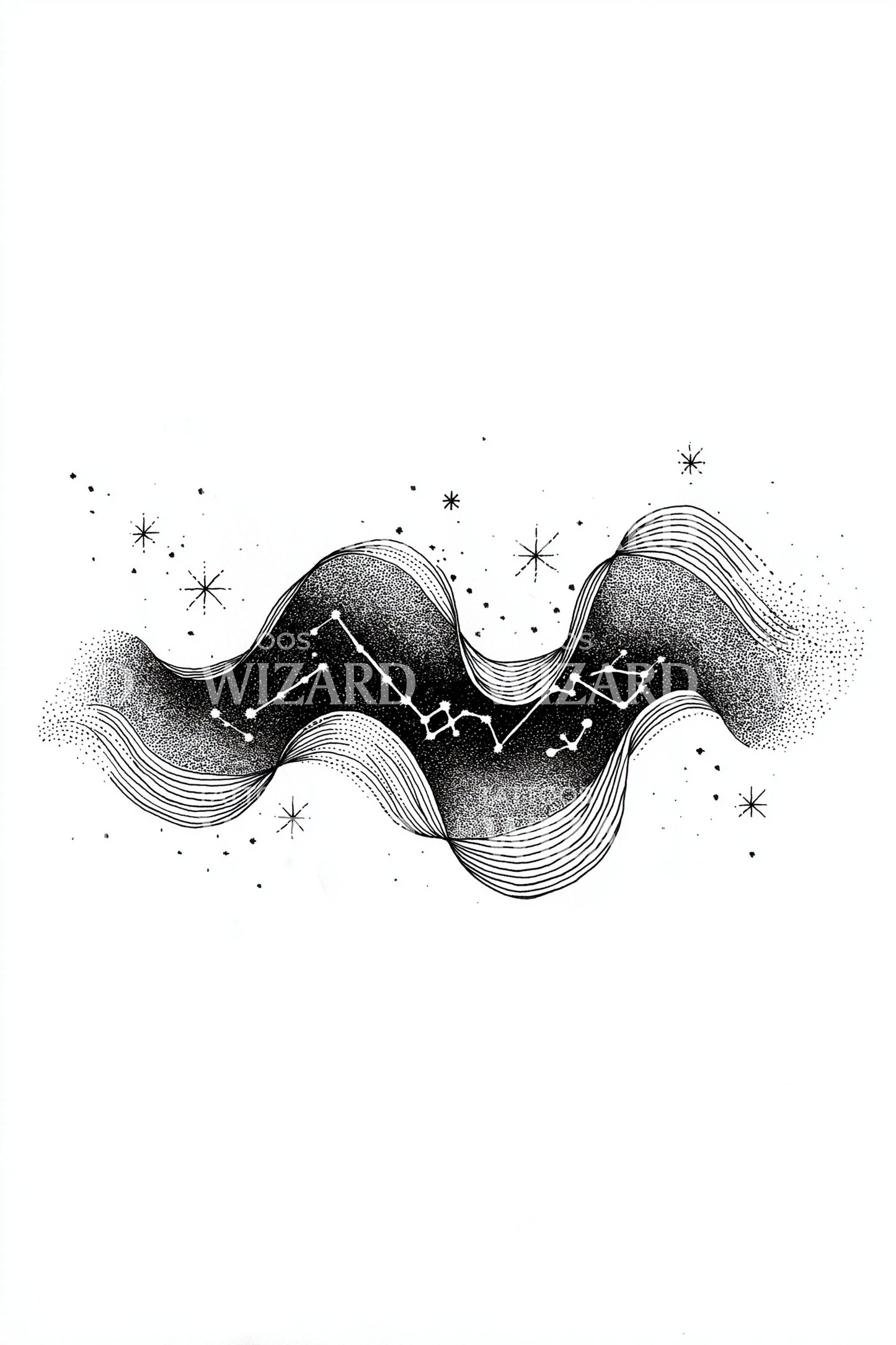 Nebula Wave Flow Tattoo Design