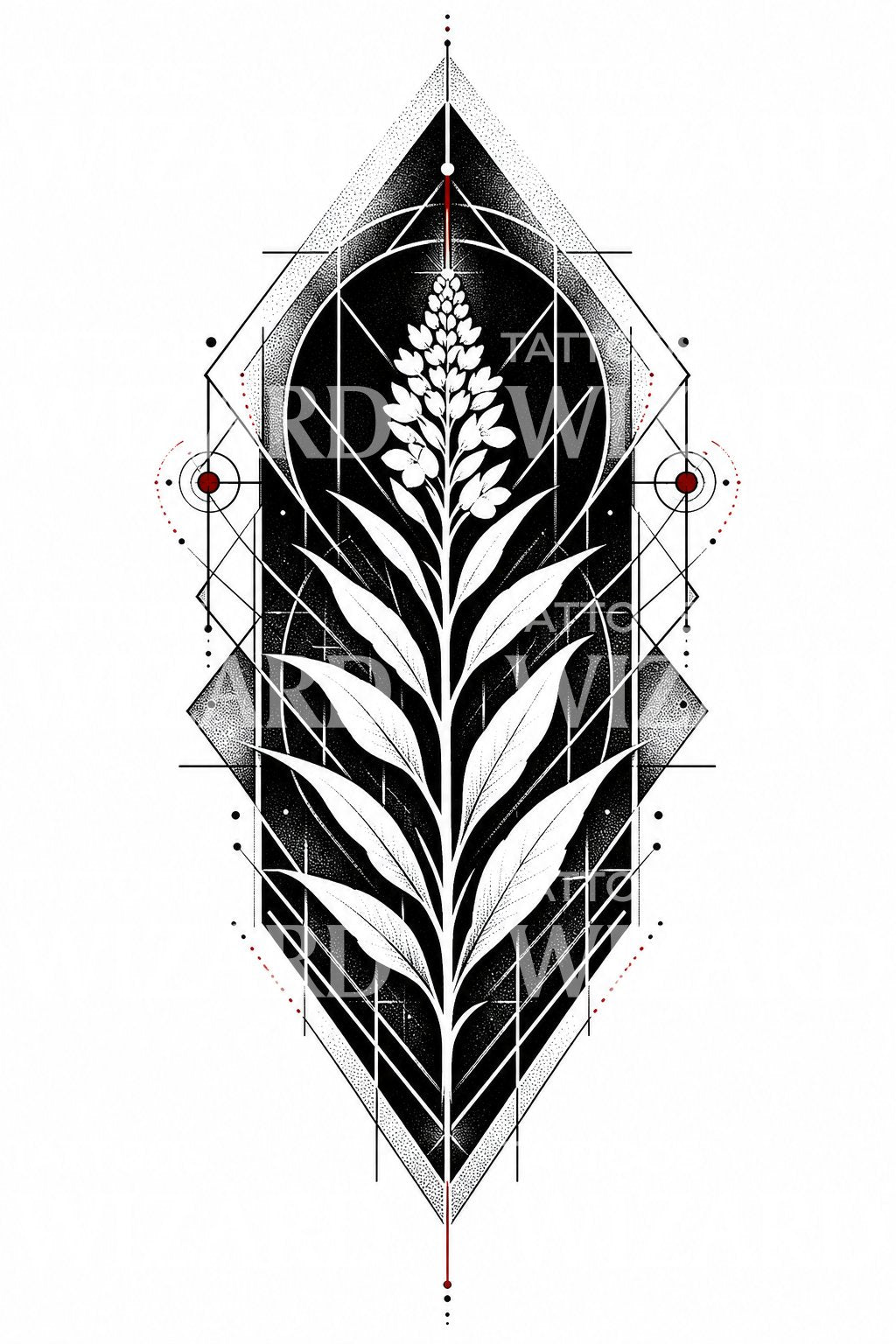 Negative Space Floral Tattoo Design