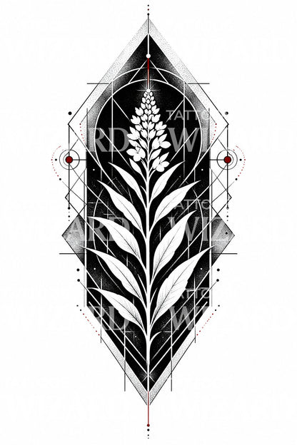 Negative Space Floral Tattoo Design